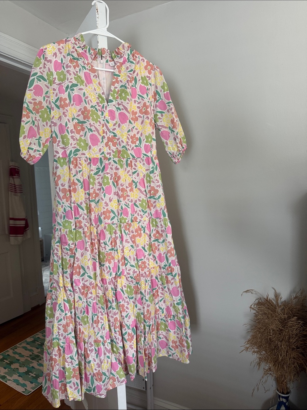 Karlie Pink, Green & Yellow Floral Midi Dress